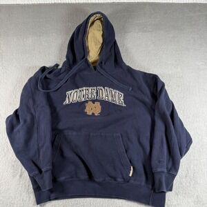 Cadre Notre Dame Hoodie Men Large Navy Blue Embroidered Fighting Irish Pullover